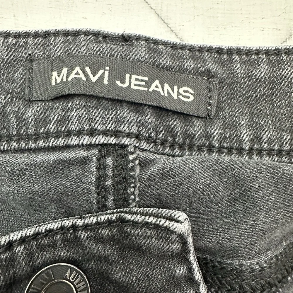 Mavi Zach Straight Leg Jeans Mens 33x32 Black Regular Stretch Denim Dark Wash